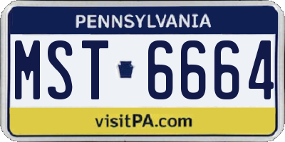 PA license plate MST6664