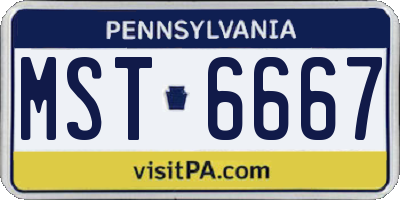 PA license plate MST6667