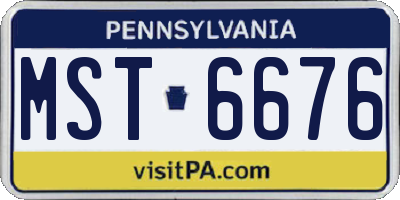 PA license plate MST6676