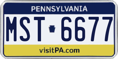 PA license plate MST6677