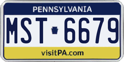 PA license plate MST6679