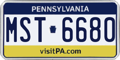 PA license plate MST6680