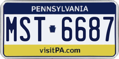 PA license plate MST6687