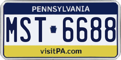 PA license plate MST6688