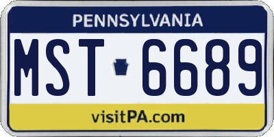 PA license plate MST6689