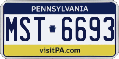 PA license plate MST6693
