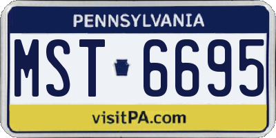 PA license plate MST6695