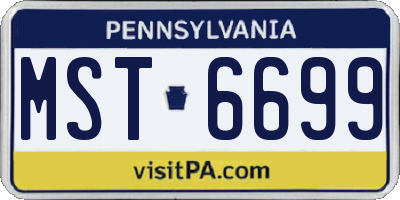 PA license plate MST6699