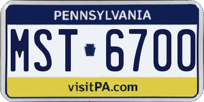 PA license plate MST6700