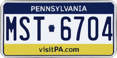 PA license plate MST6704