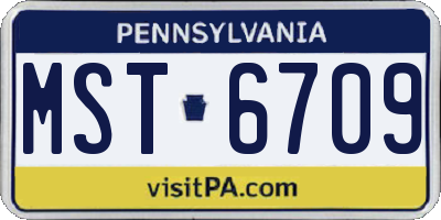 PA license plate MST6709