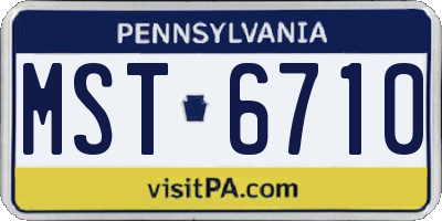 PA license plate MST6710
