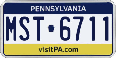 PA license plate MST6711