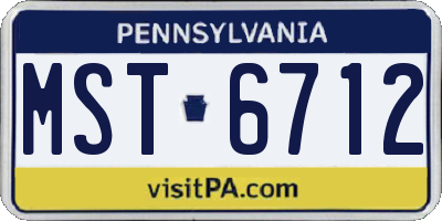 PA license plate MST6712