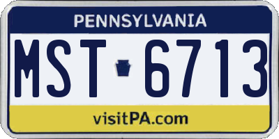 PA license plate MST6713