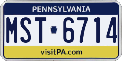 PA license plate MST6714