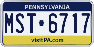 PA license plate MST6717