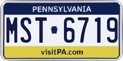PA license plate MST6719