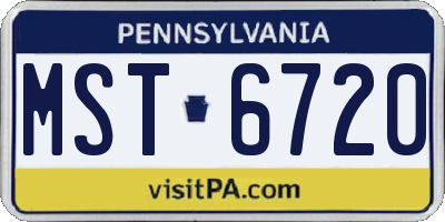 PA license plate MST6720