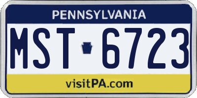 PA license plate MST6723