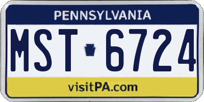 PA license plate MST6724