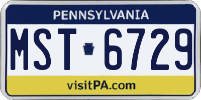 PA license plate MST6729