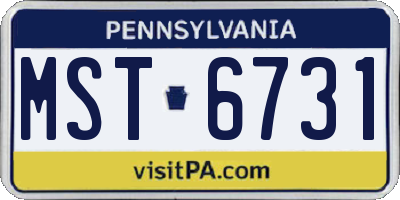 PA license plate MST6731