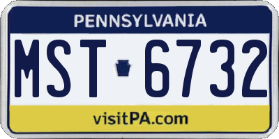 PA license plate MST6732