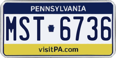 PA license plate MST6736