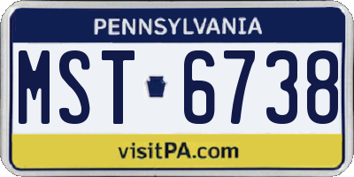 PA license plate MST6738