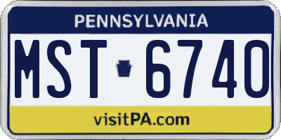 PA license plate MST6740