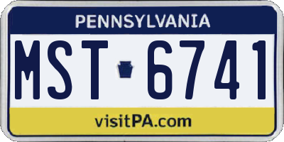 PA license plate MST6741