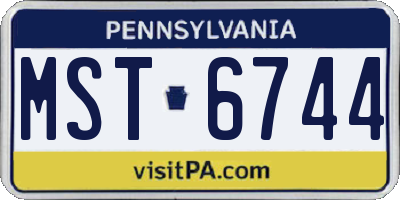 PA license plate MST6744