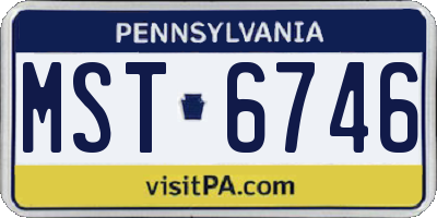 PA license plate MST6746