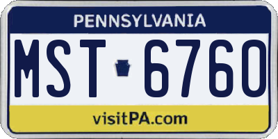 PA license plate MST6760