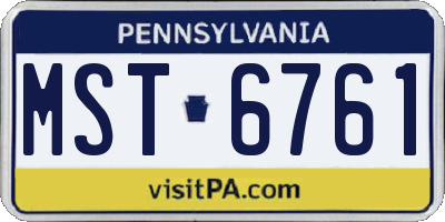 PA license plate MST6761