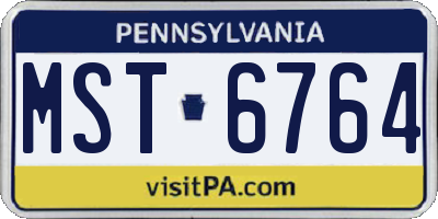 PA license plate MST6764