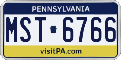 PA license plate MST6766