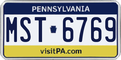 PA license plate MST6769