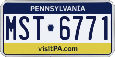 PA license plate MST6771