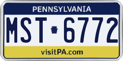 PA license plate MST6772