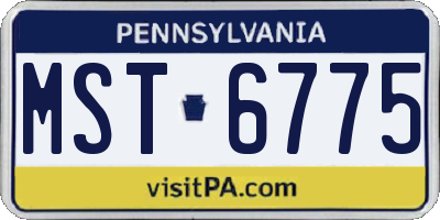 PA license plate MST6775