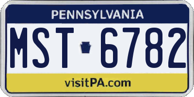 PA license plate MST6782