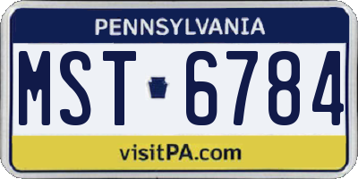 PA license plate MST6784