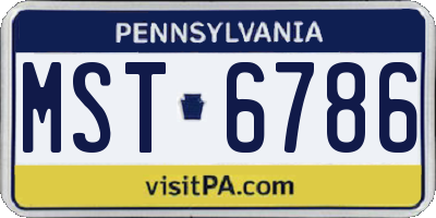 PA license plate MST6786