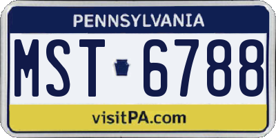 PA license plate MST6788