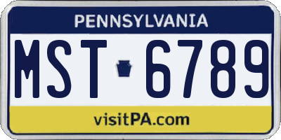 PA license plate MST6789