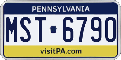 PA license plate MST6790