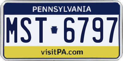 PA license plate MST6797