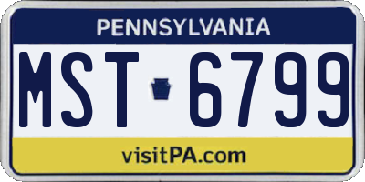 PA license plate MST6799